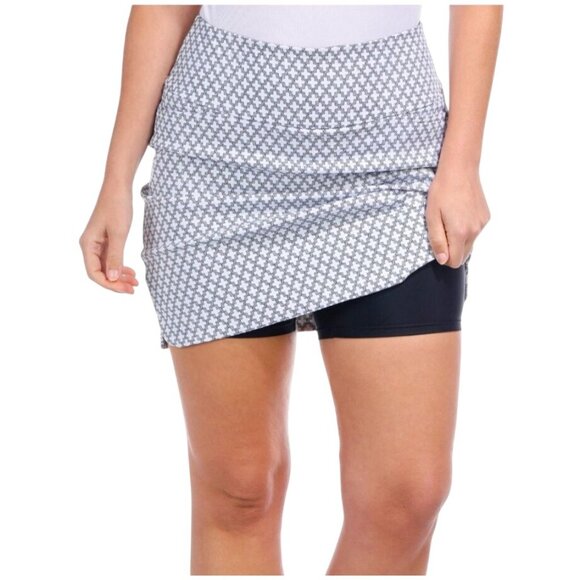 SC & CO Womens Tummy Control Skort XL Mini Geo Print Pockets Stretch A-Line - Picture 9 of 13